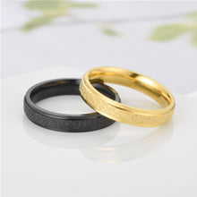 Load image into Gallery viewer, 4mm Fashion Simple Design Sandblast Stainless Steel Titanium Ring Anxiety Fidget Rings Finger Ring Women Men Punk Rock Gift
