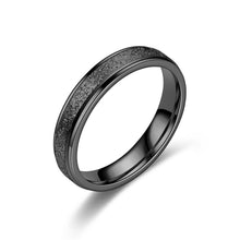 Load image into Gallery viewer, 4mm Fashion Simple Design Sandblast Stainless Steel Titanium Ring Anxiety Fidget Rings Finger Ring Women Men Punk Rock Gift
