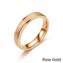 Load image into Gallery viewer, 4mm Fashion Simple Design Sandblast Stainless Steel Titanium Ring Anxiety Fidget Rings Finger Ring Women Men Punk Rock Gift
