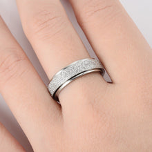 Load image into Gallery viewer, 6mm Rotatable Sandblast Stainless Steel Titanium Ring Anxiety Fidget Spinner Rings Anti Stress Jewelry for Women Men Punk Rock
