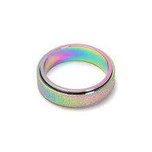 Load image into Gallery viewer, 6mm Rotatable Sandblast Stainless Steel Titanium Ring Anxiety Fidget Spinner Rings Anti Stress Jewelry for Women Men Punk Rock
