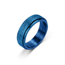 Load image into Gallery viewer, 6mm Rotatable Sandblast Stainless Steel Titanium Ring Anxiety Fidget Spinner Rings Anti Stress Jewelry for Women Men Punk Rock
