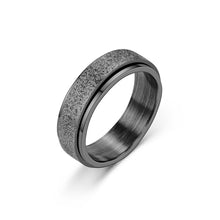 Load image into Gallery viewer, 6mm Rotatable Sandblast Stainless Steel Titanium Ring Anxiety Fidget Spinner Rings Anti Stress Jewelry for Women Men Punk Rock
