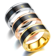 Load image into Gallery viewer, 8mm Stainless Steel Ring Smart Sensor Body Temperature Ring Temperature Test Finger Rings Fashion Real-time Display for Women Man Couple Band Wedding

