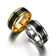 Load image into Gallery viewer, 8mm Stainless Steel Ring Smart Sensor Body Temperature Ring Temperature Test Finger Rings Fashion Real-time Display for Women Man Couple Band Wedding
