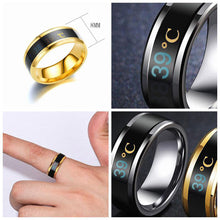 Load image into Gallery viewer, 8mm Stainless Steel Ring Smart Sensor Body Temperature Ring Temperature Test Finger Rings Fashion Real-time Display for Women Man Couple Band Wedding
