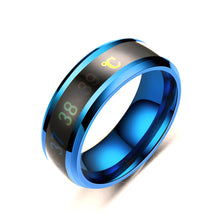 Load image into Gallery viewer, 8mm Stainless Steel Ring Smart Sensor Body Temperature Ring Temperature Test Finger Rings Fashion Real-time Display for Women Man Couple Band Wedding
