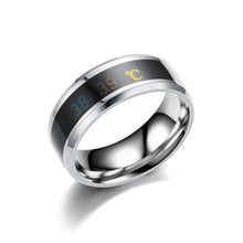 Load image into Gallery viewer, 8mm Stainless Steel Ring Smart Sensor Body Temperature Ring Temperature Test Finger Rings Fashion Real-time Display for Women Man Couple Band Wedding
