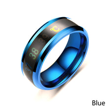 Load image into Gallery viewer, 8mm Stainless Steel Ring Smart Sensor Body Temperature Ring Temperature Test Finger Rings Fashion Real-time Display for Women Man Couple Band Wedding
