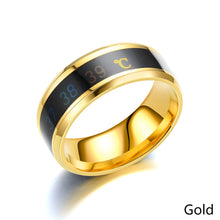 Load image into Gallery viewer, 8mm Stainless Steel Ring Smart Sensor Body Temperature Ring Temperature Test Finger Rings Fashion Real-time Display for Women Man Couple Band Wedding
