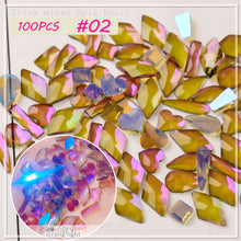 Load image into Gallery viewer, Nail Art Shaped Mixed Flat Bottom Diamond Shiny Symphony Aurora Ice Transparent Nail Diamond Jewelry Manicure Art Accessories
