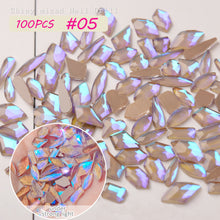 Load image into Gallery viewer, Nail Art Shaped Mixed Flat Bottom Diamond Shiny Symphony Aurora Ice Transparent Nail Diamond Jewelry Manicure Art Accessories
