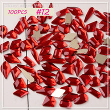 Load image into Gallery viewer, Nail Art Shaped Mixed Flat Bottom Diamond Shiny Symphony Aurora Ice Transparent Nail Diamond Jewelry Manicure Art Accessories
