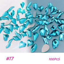 Load image into Gallery viewer, Nail Art Shaped Mixed Flat Bottom Diamond Shiny Symphony Aurora Ice Transparent Nail Diamond Jewelry Manicure Art Accessories
