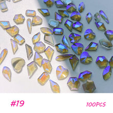 Load image into Gallery viewer, Nail Art Shaped Mixed Flat Bottom Diamond Shiny Symphony Aurora Ice Transparent Nail Diamond Jewelry Manicure Art Accessories
