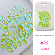 Load image into Gallery viewer, Nail Art Shaped Mixed Flat Bottom Diamond Shiny Symphony Aurora Ice Transparent Nail Diamond Jewelry Manicure Art Accessories
