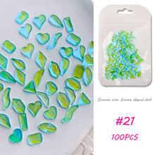 Load image into Gallery viewer, Nail Art Shaped Mixed Flat Bottom Diamond Shiny Symphony Aurora Ice Transparent Nail Diamond Jewelry Manicure Art Accessories
