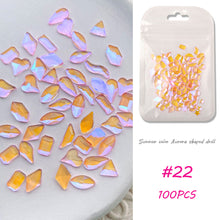 Load image into Gallery viewer, Nail Art Shaped Mixed Flat Bottom Diamond Shiny Symphony Aurora Ice Transparent Nail Diamond Jewelry Manicure Art Accessories
