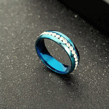 Load image into Gallery viewer, 6mm Stainless Steel Jewelry Single Row Diamond Titanium Steel Ring Couple Lover Rings Not Fade Hip-hop Simple Style
