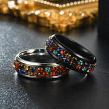 Load image into Gallery viewer, 8mm Rotating Stainless Titanium Steel Ring Anxiety Fidget Anti Stress Rings Rotatable Chain Link Spinner Finger Ring Women Men Punk Rock Accessories Jewelry Gifts
