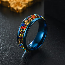 Load image into Gallery viewer, 8mm Rotating Stainless Titanium Steel Ring Anxiety Fidget Anti Stress Rings Rotatable Chain Link Spinner Finger Ring Women Men Punk Rock Accessories Jewelry Gifts
