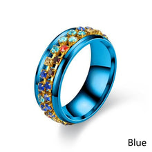 Load image into Gallery viewer, 8mm Rotating Stainless Titanium Steel Ring Anxiety Fidget Anti Stress Rings Rotatable Chain Link Spinner Finger Ring Women Men Punk Rock Accessories Jewelry Gifts

