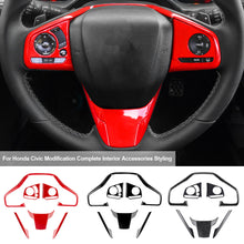 Load image into Gallery viewer, 6Pcs Carbon Fiber Steering Wheel Frame Stickers For Honda Civic Modification Complete Interior Accessories Styling
