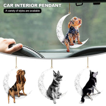 Load image into Gallery viewer, Car Rearview Mirror Pendant Dog Pendant Sitting On The Moon Hanging Ornament Keychain Pendant Decor
