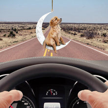 Load image into Gallery viewer, Car Rearview Mirror Pendant Dog Pendant Sitting On The Moon Hanging Ornament Keychain Pendant Decor
