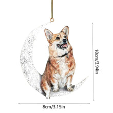 Load image into Gallery viewer, Car Rearview Mirror Pendant Dog Pendant Sitting On The Moon Hanging Ornament Keychain Pendant Decor

