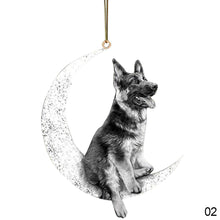 Load image into Gallery viewer, Car Rearview Mirror Pendant Dog Pendant Sitting On The Moon Hanging Ornament Keychain Pendant Decor
