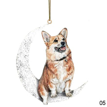 Load image into Gallery viewer, Car Rearview Mirror Pendant Dog Pendant Sitting On The Moon Hanging Ornament Keychain Pendant Decor
