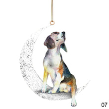 Load image into Gallery viewer, Car Rearview Mirror Pendant Dog Pendant Sitting On The Moon Hanging Ornament Keychain Pendant Decor
