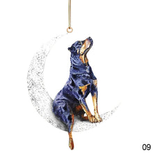 Load image into Gallery viewer, Car Rearview Mirror Pendant Dog Pendant Sitting On The Moon Hanging Ornament Keychain Pendant Decor
