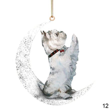 Load image into Gallery viewer, Car Rearview Mirror Pendant Dog Pendant Sitting On The Moon Hanging Ornament Keychain Pendant Decor
