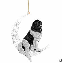 Load image into Gallery viewer, Car Rearview Mirror Pendant Dog Pendant Sitting On The Moon Hanging Ornament Keychain Pendant Decor
