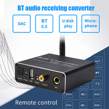 Load image into Gallery viewer, Audio DAC Decoder Adapter Bluetooth 5.0 Receiver Amp U-disk Player KTV microphone Adapter Optical Coaxial To Analog Converter
