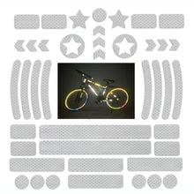 Load image into Gallery viewer, 42Pcs Bicycle Body Reflective Stickers Fluorescent Motorcycle MTB Bike Helmet Wheel Rim Night Safty Warning Reflector Film Decal
