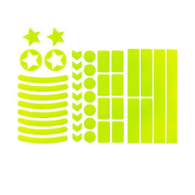 Load image into Gallery viewer, 42Pcs Bicycle Body Reflective Stickers Fluorescent Motorcycle MTB Bike Helmet Wheel Rim Night Safty Warning Reflector Film Decal
