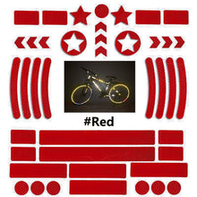 Load image into Gallery viewer, 42Pcs Bicycle Body Reflective Stickers Fluorescent Motorcycle MTB Bike Helmet Wheel Rim Night Safty Warning Reflector Film Decal
