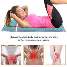 Load image into Gallery viewer, Massager Cushion Shakti Mat Acupressure Mat Nature Linen Coconut Palm Yoga Mat Massage Pillow Cushion Body Pain Lotus Spike Mat
