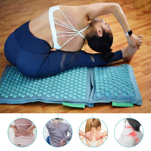 Load image into Gallery viewer, Massager Cushion Shakti Mat Acupressure Mat Nature Linen Coconut Palm Yoga Mat Massage Pillow Cushion Body Pain Lotus Spike Mat
