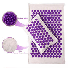 Load image into Gallery viewer, Massager Cushion Shakti Mat Acupressure Mat Nature Linen Coconut Palm Yoga Mat Massage Pillow Cushion Body Pain Lotus Spike Mat
