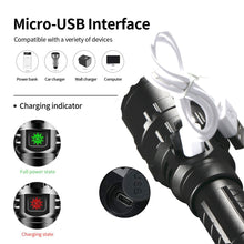 Load image into Gallery viewer, 1600 Lumens Tactical Flashlight USB Rechargeable Torch Waterproof Hunting Light with Clip Hunting Shooting Gun Accessories

