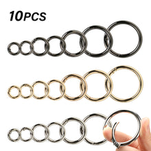 Load image into Gallery viewer, 10Pcs Zinc Alloy Spring Gate O Ring Openable Leather Bag Handbag Belt Strap Buckle Keyring Luggage Pendant Chain Snap Clasp Clip
