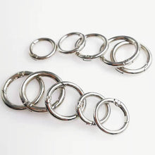 Load image into Gallery viewer, 10Pcs Zinc Alloy Spring Gate O Ring Openable Leather Bag Handbag Belt Strap Buckle Keyring Luggage Pendant Chain Snap Clasp Clip
