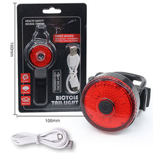 Load image into Gallery viewer, USB Chargeable LED Bicycle Tail Light Mini Bike Rear Lights Waterproof Safety Warning Cycling Light Helmet Lamp Bike Accessories
