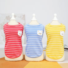 Load image into Gallery viewer, Summer Pet Dog Vests Sleeveless T-shirts Stripe Pattern Clothes For Dogs Or Cats Puppy Pet shirt Cute Summer Pets Products
