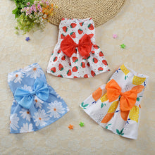 Load image into Gallery viewer, Summer Dog Bowknot Dress Pet Skirts Pet Clothes Comfortable Soft Puppuy Dogs Cats Vest Dress Pet Clothes
