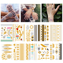 Load image into Gallery viewer, Hot Stamping Waterproof Tattoo Stickers Temporary Body Art Creative Tattoo Sticker Dream Catcher Wings Men Full Skull Totem Tattoo
